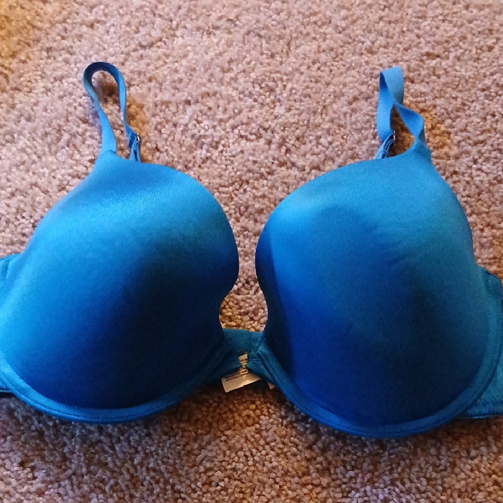 Elegant Blue Full-Coverage Bra